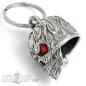 Preview: 3D Skull with Flames and Red Eyes Biker-Bell burning Skull Motorcycle Diamond Bell