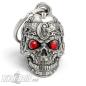 Preview: 3D Motorhead Biker-Bell Totenkopf aus Motorradteilen mit Roten Terminator Augen