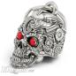 Preview: 3D Motorhead Biker-Bell Totenkopf aus Motorradteilen mit Roten Terminator Augen