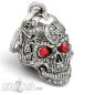 Preview: 3D Motorhead Biker-Bell Totenkopf aus Motorradteilen mit Roten Terminator Augen