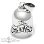 Preview: Biker Bell with Chopper Motorcycle silver polished stainless steel Road Bell