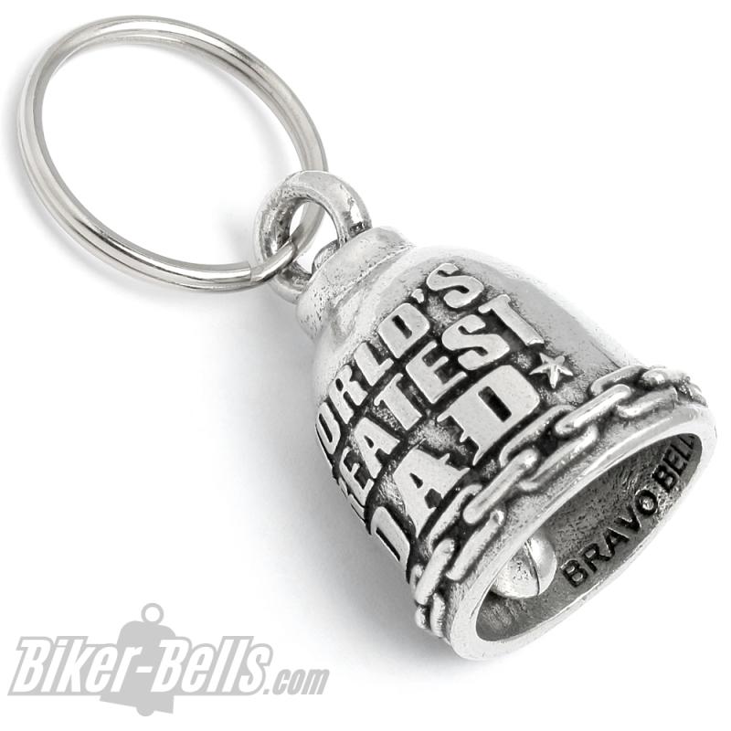 Biker-Bell für den besten Papa der Welt Glücksbringer Glocke Geschenk für Biker Väter