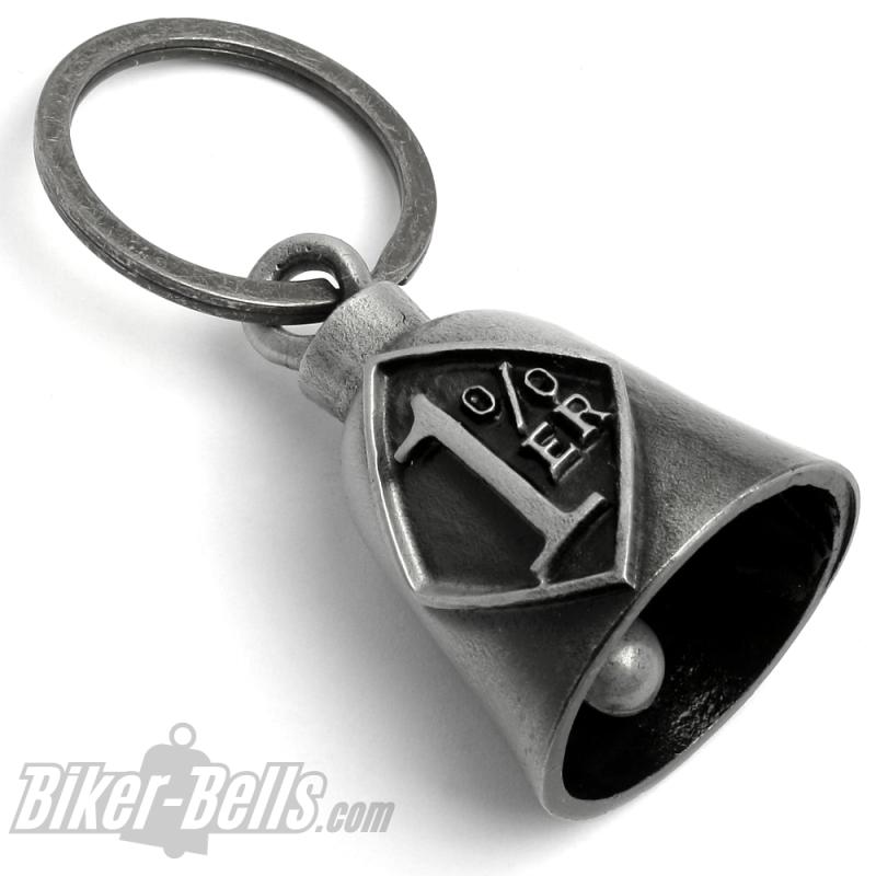 Dark Gray Onepercenter Biker Bell for Outlaw Motorcycle Clubs MC Lucky Charm