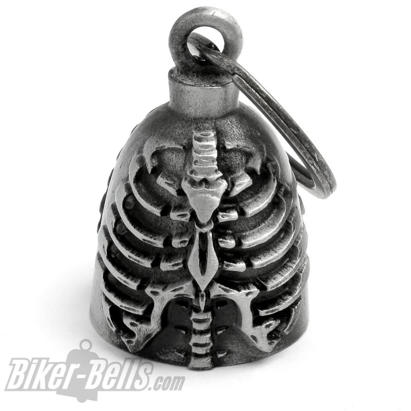 Skelett Biker-Bell Brustkorb Knochen Motorrad-Glocke Glücksbringer Geschenk