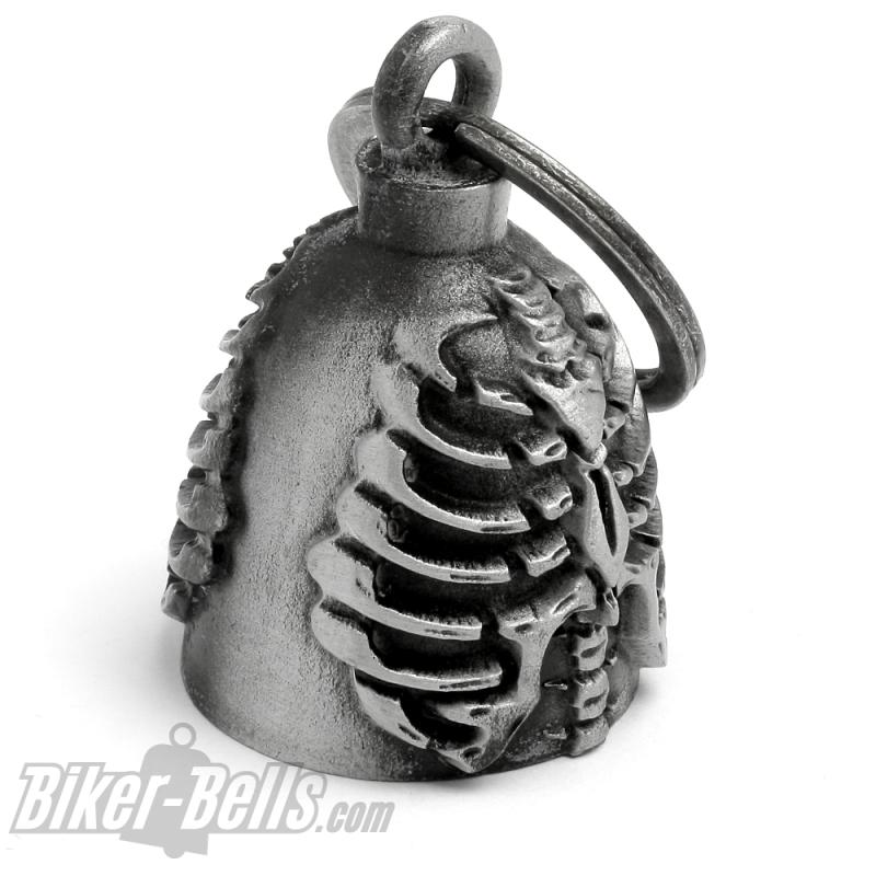 Skeleton Biker Bell Ribcage Bone Motorcycle Bell Lucky Charm Gift for Riders