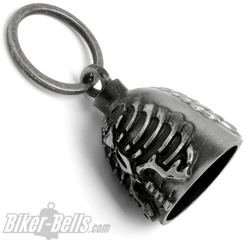 Skelett Biker-Bell Brustkorb Knochen Motorrad-Glocke Glücksbringer Geschenk