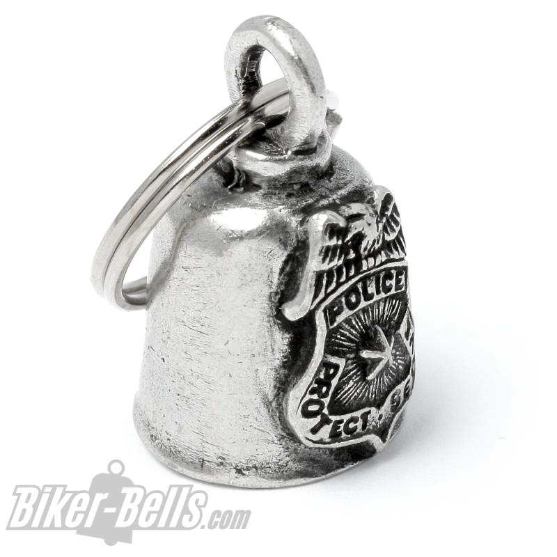 Biker Police Gremlin Bell Protect and Serve Motorcycle Gift Lucky Charm Present