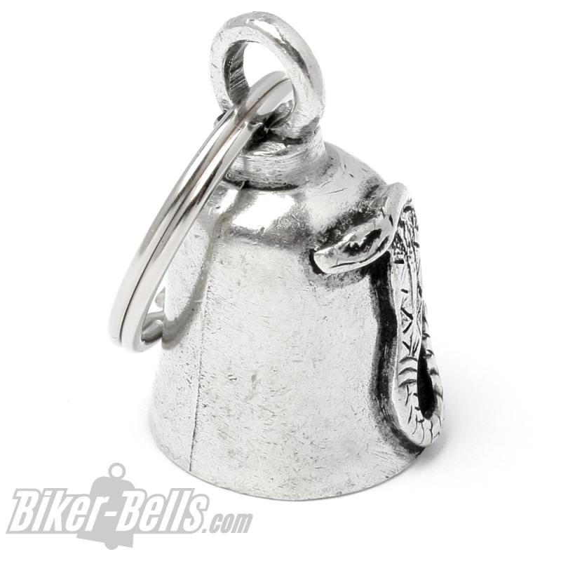 Original Gremlin Bell mit Schlange Motorrad-Glocke Glücksbringer Geschenk für Biker