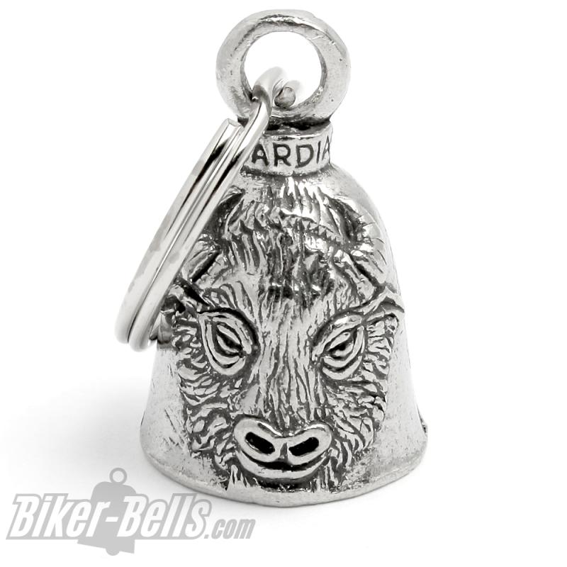 Bison Guardian Bell Büffel Motorrad Glücksbringer Glocke Wisent Biker Geschenk