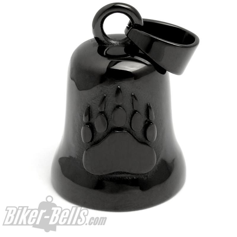 Black Bear Paw Biker Bell made of blackened stainless steel Biker Lucky Bell