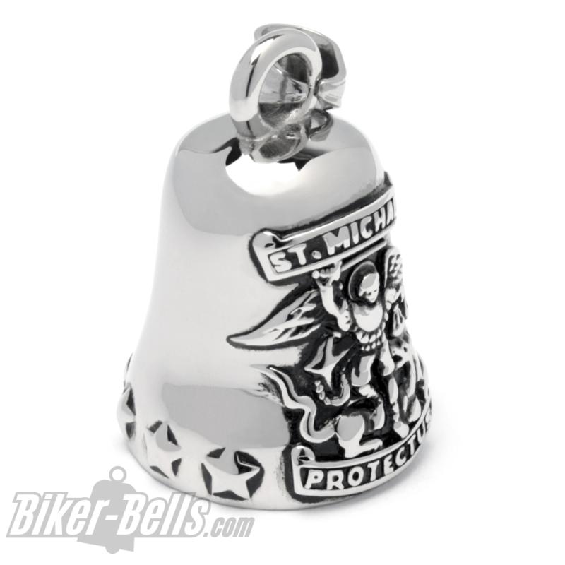 Biker Bell with Archangel St. Michael stainless steel motorcycle guardian angel