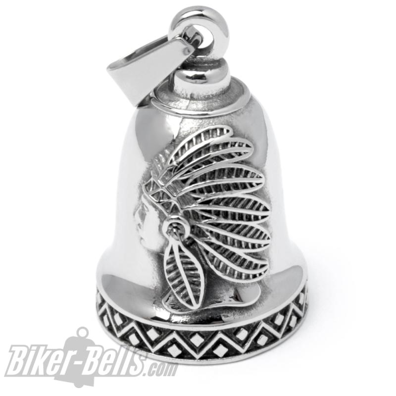 Indian Chief Biker Bell made of stainless steel lucky charm bell for motorcyclists