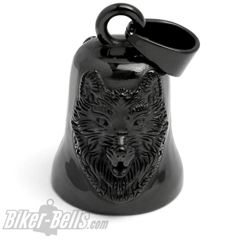 Black Wolf Biker-Bell made of high Quality Stainless Steel Motorcycle Lucky Charm