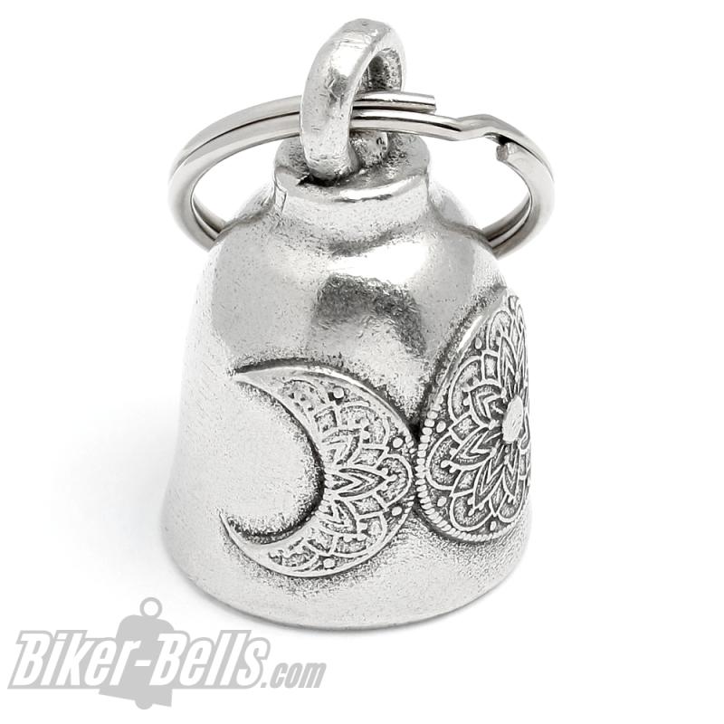 Moon Biker Bell Symbol of the Moon Goddess Three Moons Motorcycle Lucky Charm Gift