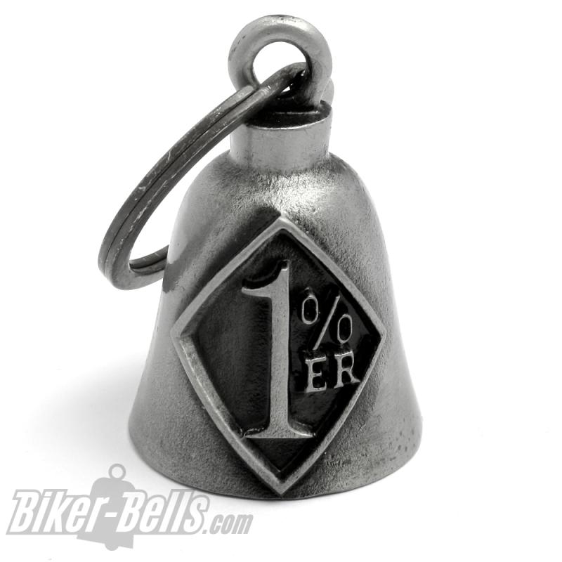 Dark Gray Onepercenter Biker Bell for Outlaw Motorcycle Clubs MC Lucky Charm