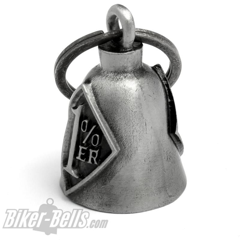 Dark Gray Onepercenter Biker Bell for Outlaw Motorcycle Clubs MC Lucky Charm