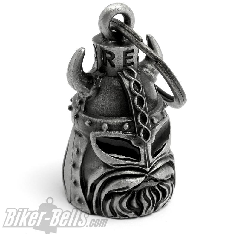 3D Viking with Beard and Helmet Detailed Biker Bell Motorcyclist Lucky Charm