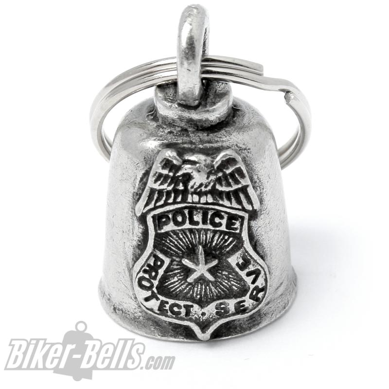 Biker Police Gremlin Bell Protect and Serve Motorcycle Gift Lucky Charm Present