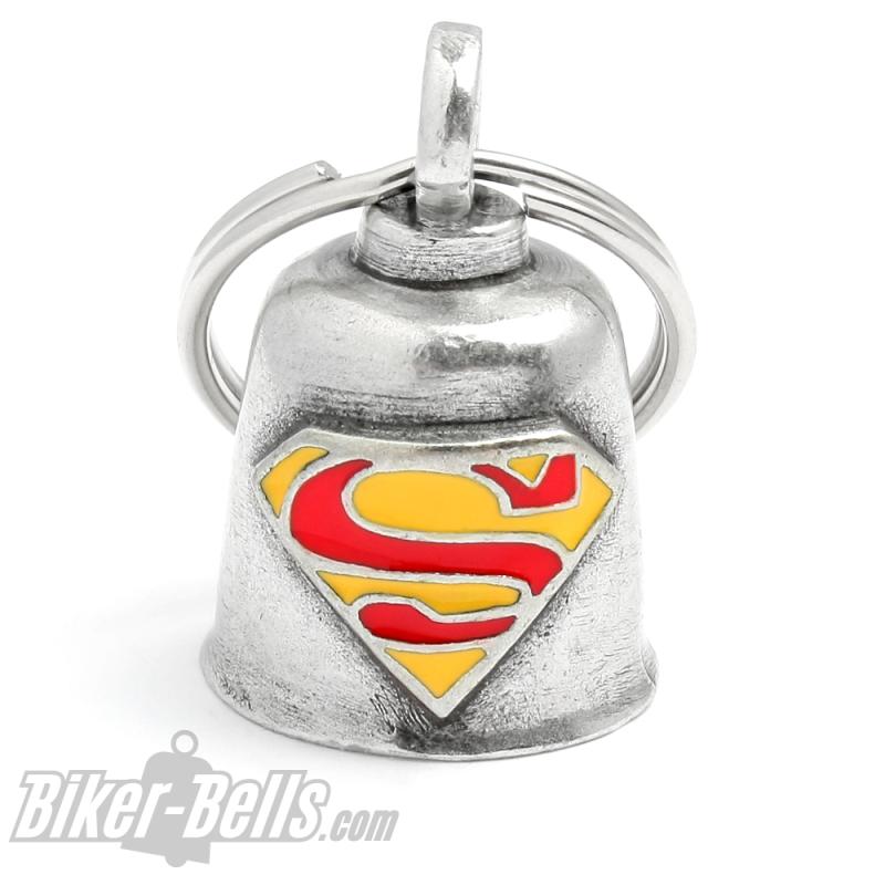 Superman Motorcycle Bell Lucky Charm for Superheroes on Bikes Gremlin Bell Gift