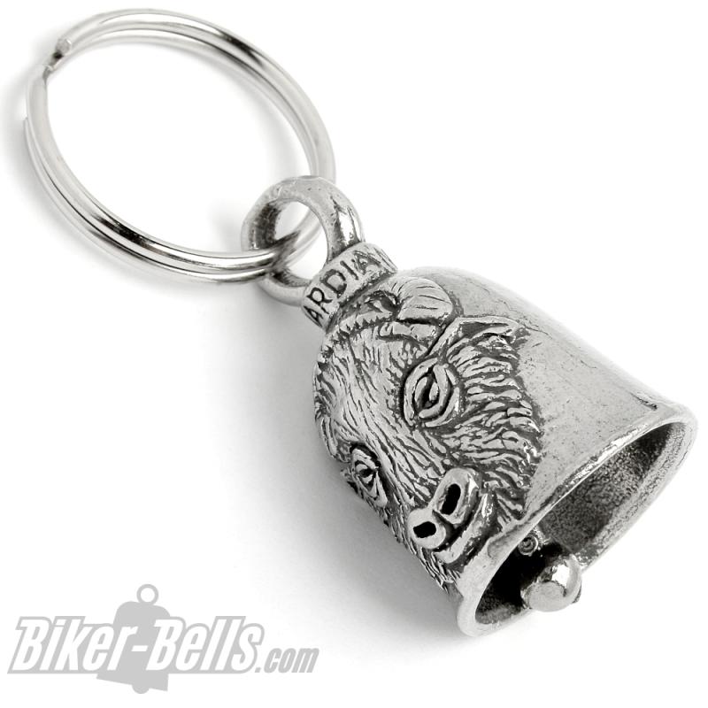 Bison Guardian Bell Büffel Motorrad Glücksbringer Glocke Wisent Biker Geschenk