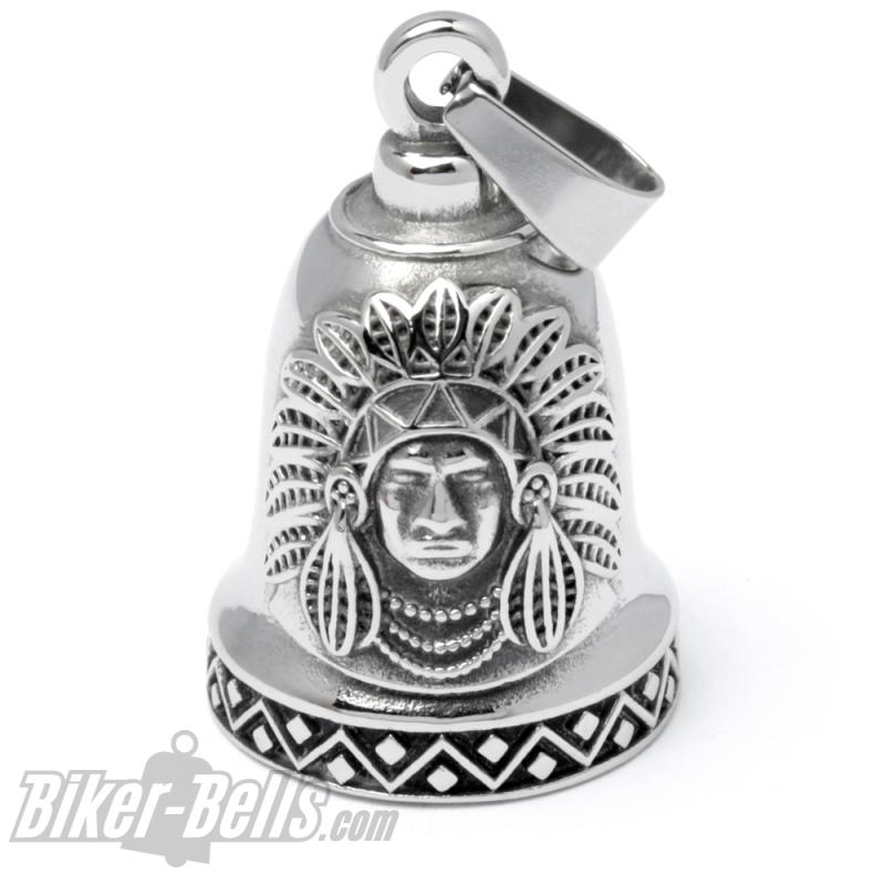 Indian Chief Biker Bell made of stainless steel lucky charm bell for motorcyclists