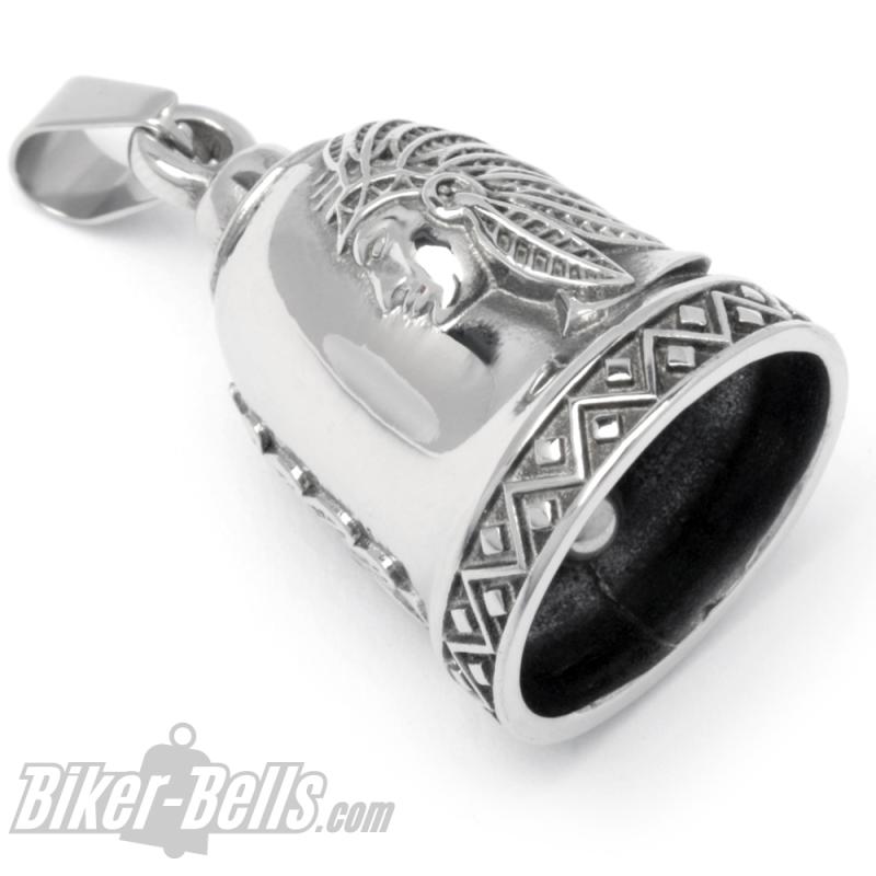 Indian Chief Biker Bell made of stainless steel lucky charm bell for motorcyclists