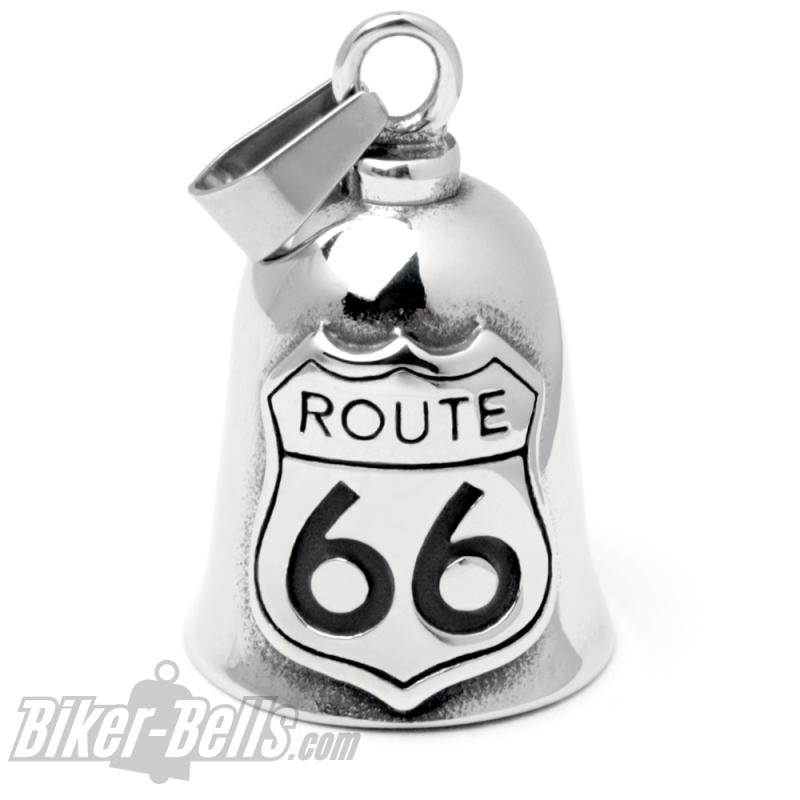 Route 66 Biker Bell made of polished stainless steel motorcycle lucky charm gift