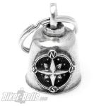 Signpost Biker-Bell With Compass Wind Rose Cardinal Points Motorcycle Lucky Charm