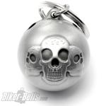 Ryder Ball mit 3 Totenköpfen Skull Biker-Bell Kugel Biker Glücksbringer Geschenk