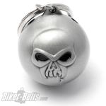 Totenkopf Ryder Ball mit Vampirzähnen und Blutstropfen Biker Glücksbringer Glocke