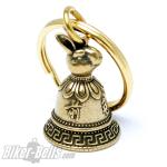 Mini Glocke mit chinesischem Sternzeichen Hase Glücksbringer Messing Tibet Bell